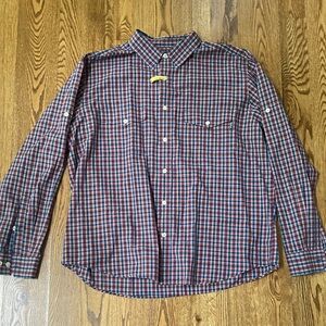 Cotton XL Woolrich button down plaid cotton shirt layering gorpcore normcore